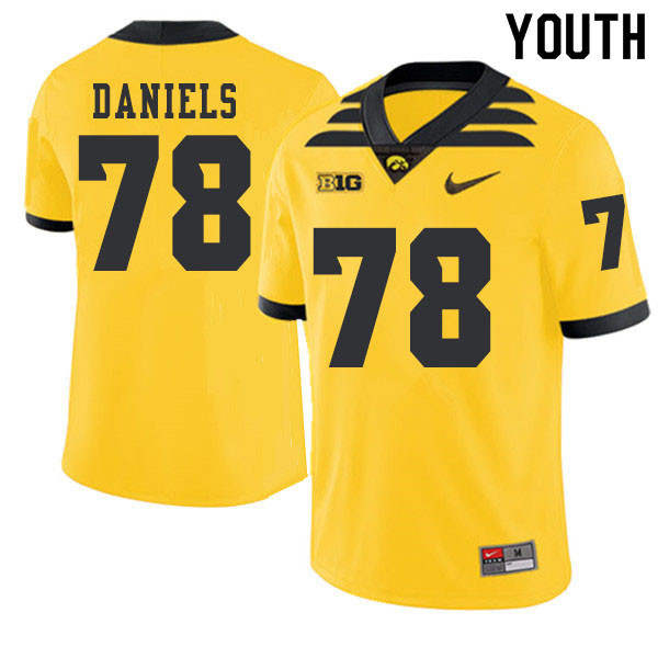 2019 Youth #78 James Daniels Iowa Hawkeyes College Football Alternate Jerseys Sale-Gold